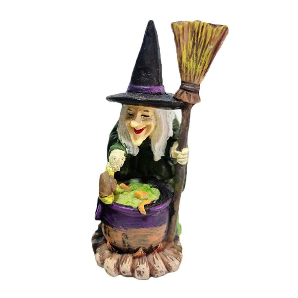 

Мини Хэллоуин Статуэтка Волшебника Расписанная вручную Настольные украшения Прочные Фигурки Ведьм Сад witch