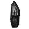 Women's Sexy PU Leather Sleeveless Tassel Top Vest and Shorts Set
