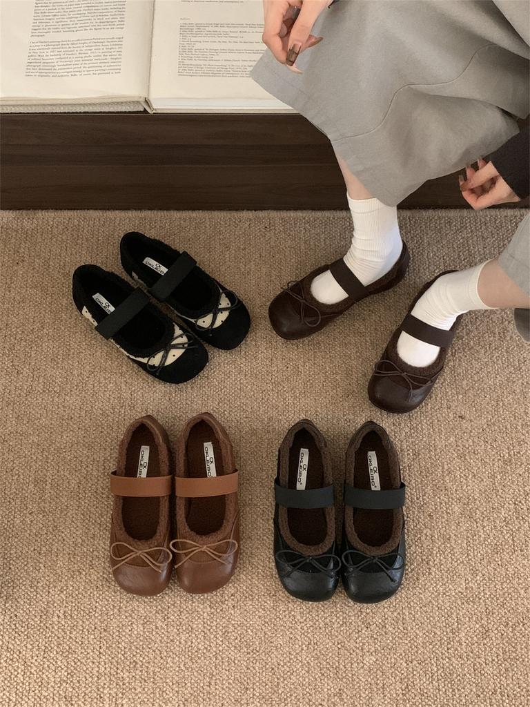 French Soft-soled Beanie Shoes Children 2025 Autumn Bow Temperament with Skirt Evening Single Shoes Commuter Mary Jane Shoes