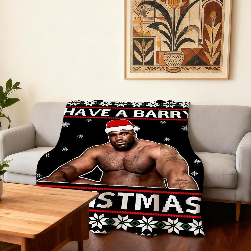 Funny Barry Wood meme Christmas Blanket Super Warm Comfortable Plush Throw Blanket Child Home Sofa Bedroom Gift 30x40in