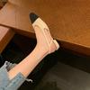 Traubenmutter gleiche 2025 neue französische kleine duftende Stil Farbabstimmung Tasche Kopf leer Sandalen runder Kopf Temperament niedriger Absatz Sandalen
