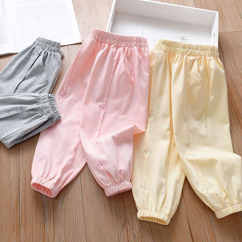 Pantalones cropped para niña para primavera Leggings para niños para verano Pantalones finos para bebé Pantalones casuales