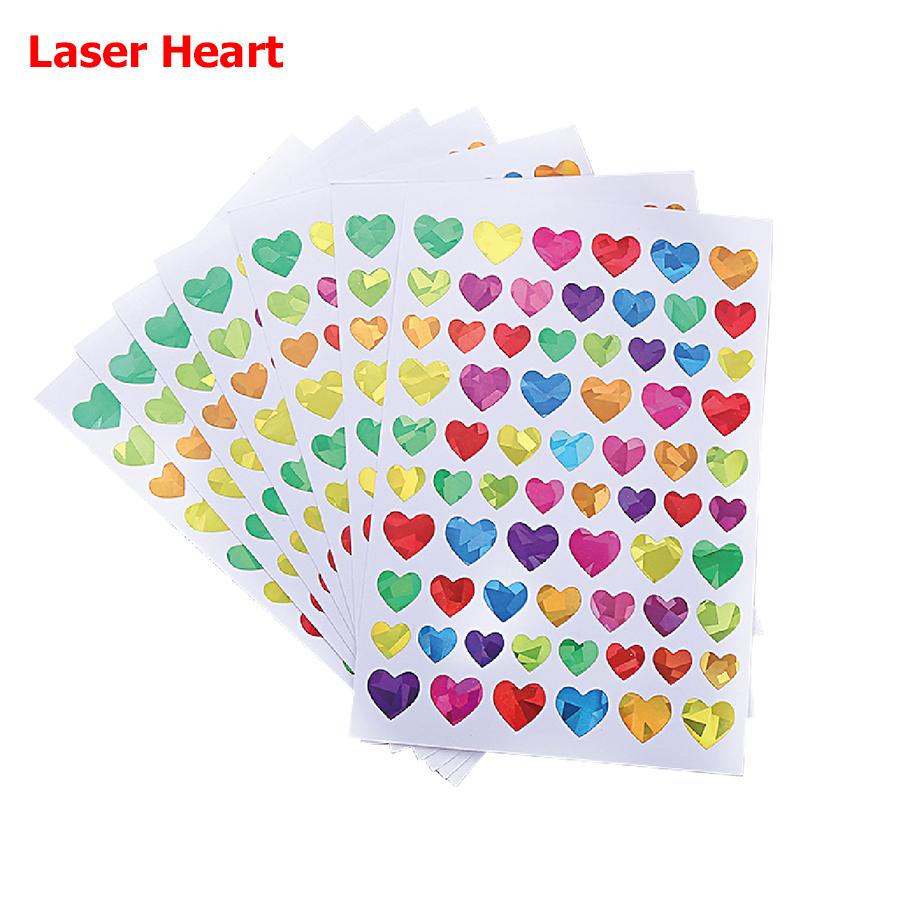 10 Sheets Colorful Self-adhesive Diary Graffiti Stickers Student Notebook Decoration Heart Star Dot Sticker for Scrapbook Album