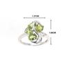 925 Sterling Silver Silk Ribbon Design Ring Natural Green Peridot Gemstones Jewelry for Women Wedding and Banquet Gift