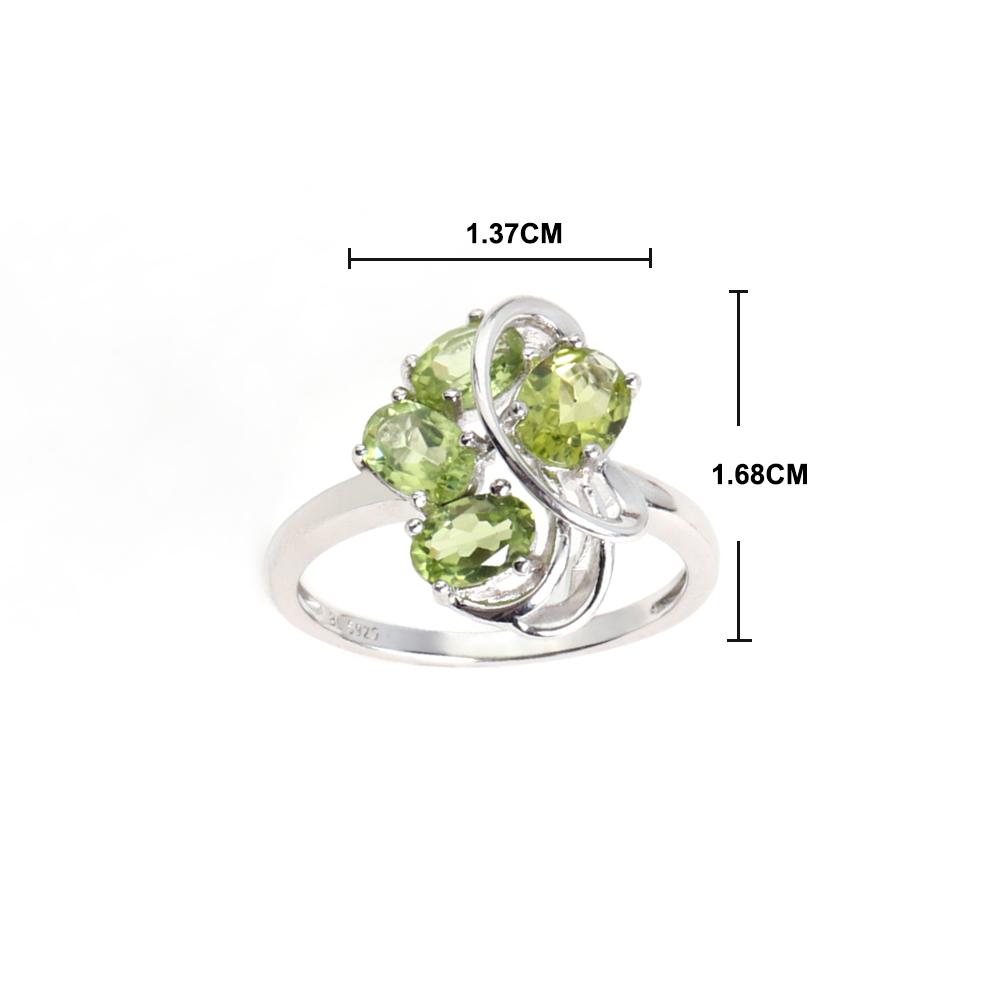 925 sterling silver silk ribbon design ring Natural green Peridot gemstones jewelry for women wedding and banquet gift