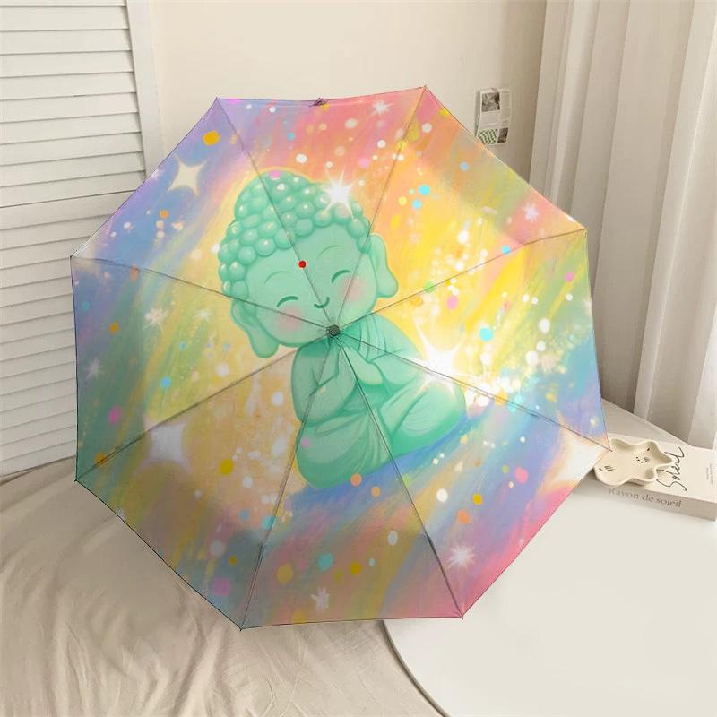 Мирный Будда - Волшебный, Автоматически Открывающийся Зонт для Приключений на Открытом Воздухе - Идеальный Дорожный Аксессуар, Легкий и Прочный, Делает 179