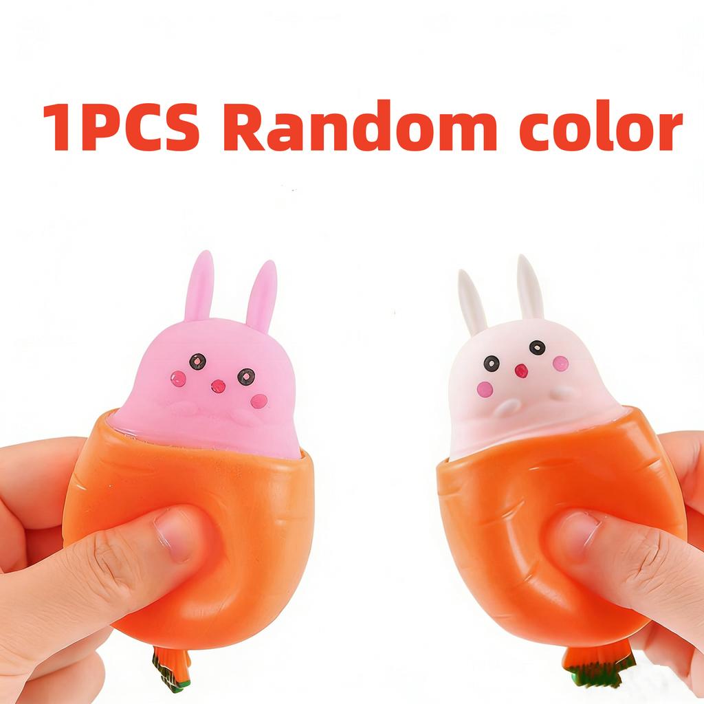 Cute Carrot Rabbit Squeeze Toy Unique Carrot Cup Stress Relief Fidget Toy Portable Sensory For Kids Adults Office Home Relax
