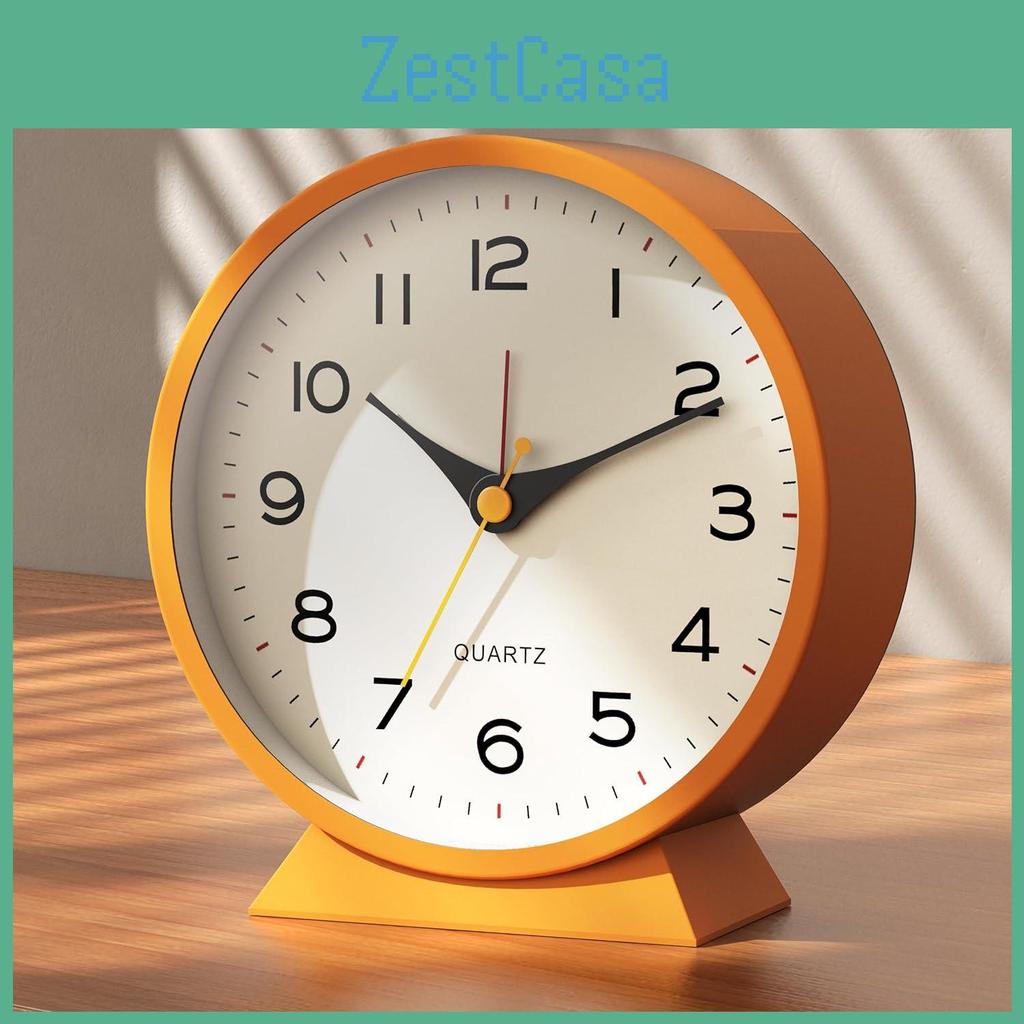 Clock Metal Alarm Retro Analog Snooze Silent No Ticking Desk Clock With Nightlighttable Clock For Kids Bedroom