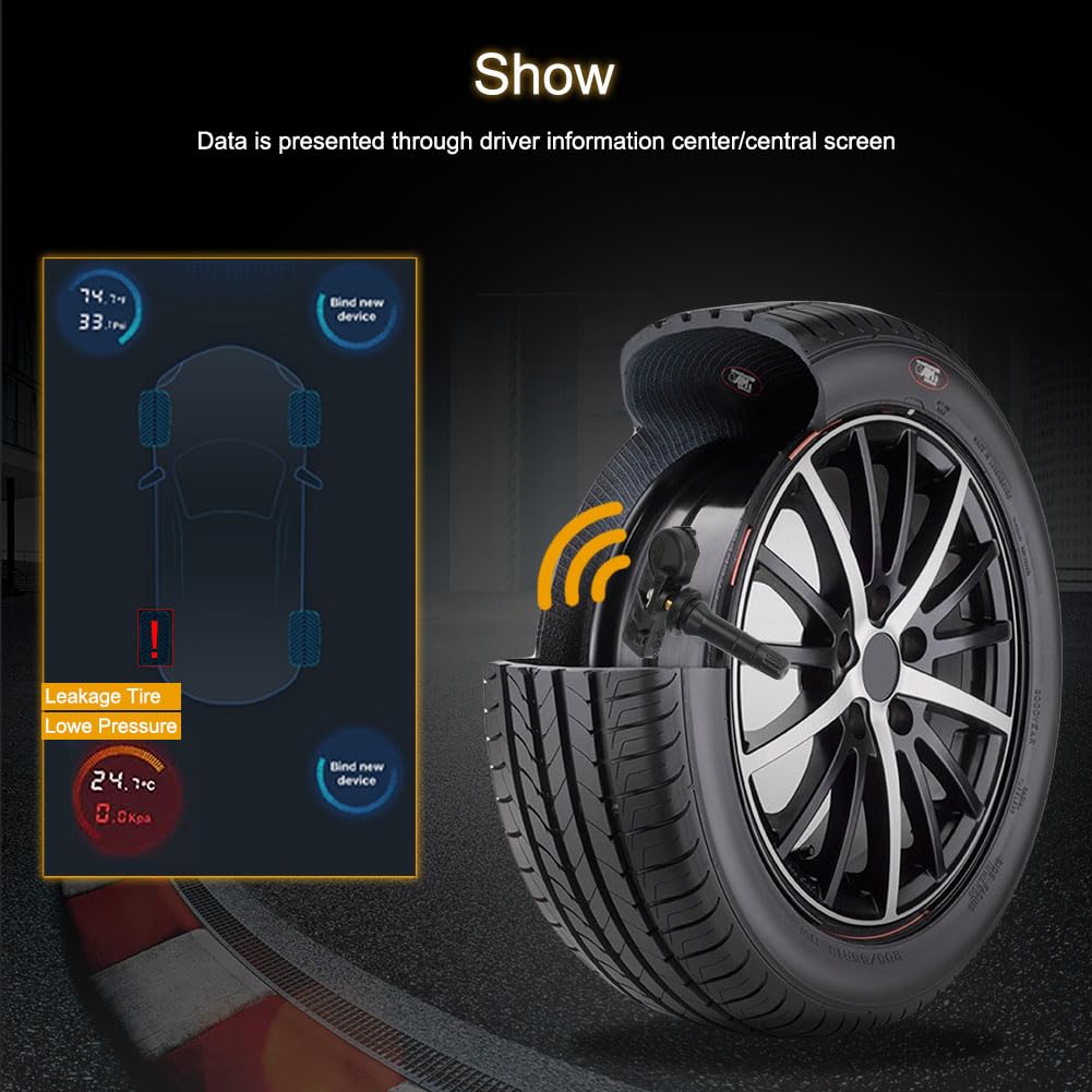 ROADFAR TPMS Sensor 433MHz Tire Pressure Sensor Fits 2019-2022 for Ram 1500 Replaces 68293199AA 4Pack