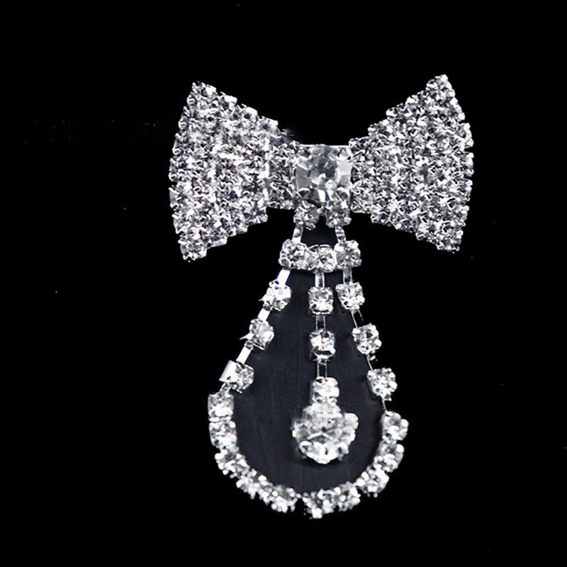 Heart Chain Metal Tassel Brooch Korean Style Suit Lapel Pin for Women Men Fashion Accessories for Ceremony