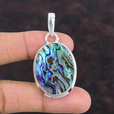Abalone Shell Pendant Handmade Gemstone Jewelry 925 Sterling Silver Pendant Antique Pendant Original Abalone Shell Jewelry Gift For Friend