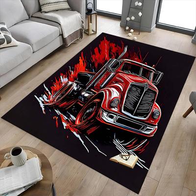 1PC Truck Vehicle Non-Slip Floor Carpet Compatible for Office&Living Room&Bedroom&Dining Room - Flat- Soft & Pattern, Vibrant Colors-W228