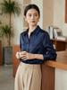 Women's Spring 30 Momme Heavyweight Mulberry Silk Satin Shirt - Long Sleeve, Luxurious Light, Commuter Top