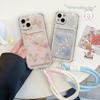 Butterfly Card Holder Pocket With Lanyard Case For Samsung Galaxy S25 Edge S23 S24 S25 Ultra S22 S21 Plus S20 FE Cover Cute Soft