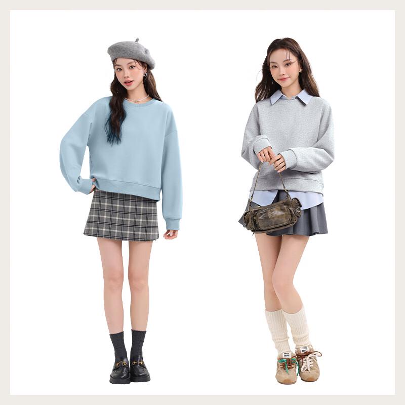 MJ STYLE Women's Loose Fit Round Neck Sweatshirt