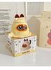 Creative Cartoon Cute Mug with Lid and Spoon - Large Capacity Ceramic Coffee Cup for Women & Couples