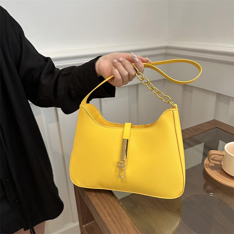 Retro Commuter Texture Simple Small Bag Women'S Underarm Bag Spring Versatile Underarm Small Square Bag