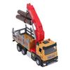 1:32 Timber Transport Crane Alloy Simulation Logging Truck with Light Sound for Children Toddlers Yellow