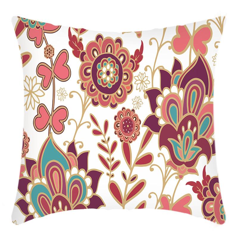 Fashionable Spring Flower Spring Elements Pillow Cover Linen Flower Cushion Pillow Cover