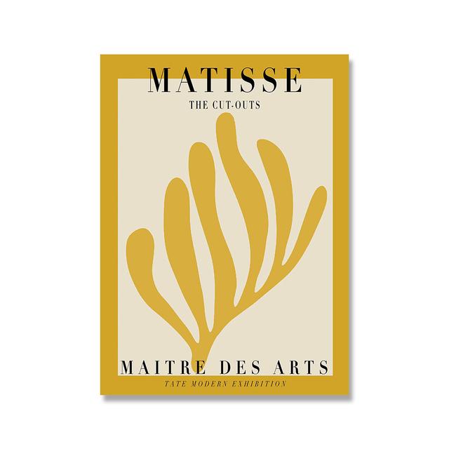 solid Wood Frame Modern Matisse Warhol Miro Abstract Wall Art Poster Print Cartoon Banana Mural Canvas Painting Kids Bed Room Home Decoration
