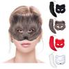 Faux Furs Foxes Tail Cats Wolf Mask Halloween Cosplays Costume Foxes Mask Tail