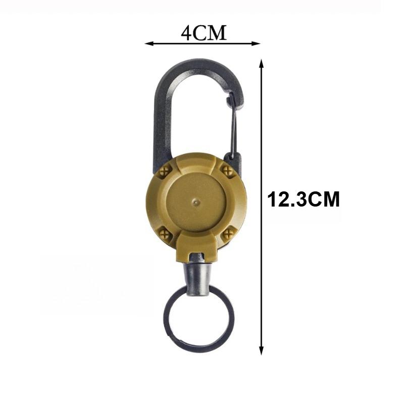 Heavy Duty Retractable Pull Badges ID Reel Carabiner Steel Wire Rope Buckle Key Holder Outdoor Tools