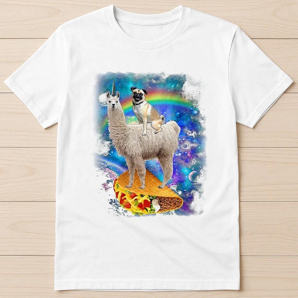 Space Pug Riding Llama Taco Pug Alpaca Llamas Funny Alpacas Gift T Shirt 6043 S