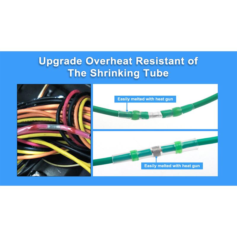 50PCS Heat Shrinkable Insulated Electrical Wire Terminals Butt Splice 3:1 Waterproof Solder Seal Wire Connectors