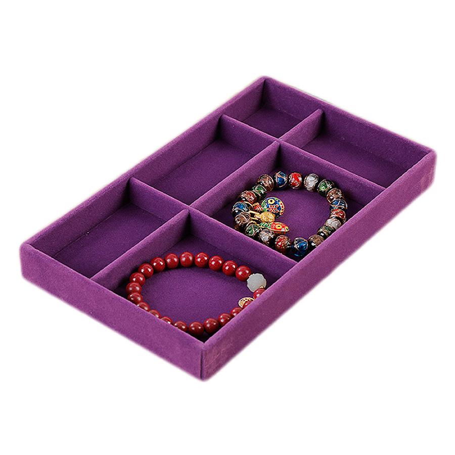1PC, Flocking Jewelry Box Jewelry Tray, Color: Violet