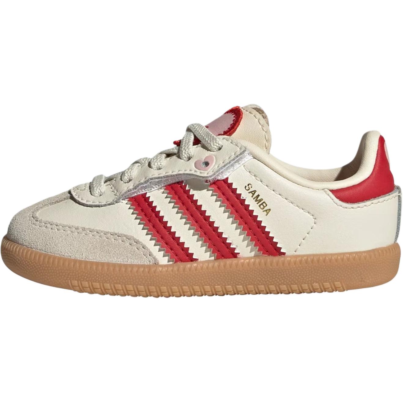 adidas Samba OG I Cream White Better Scarlet Gum Baby Sneakers KI6682 26½