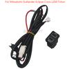 Car USB Charger PD Quick Charge Phone Charging Adapter Outlet Button For Mitsubishi Outlander 14-22 L200 Triton Red LED
