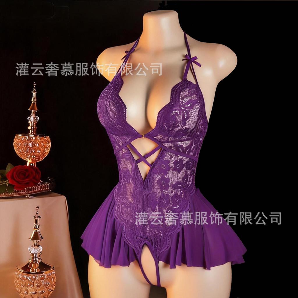 Popular Sexy Lace Suspender Skirt Summer Thin Couple Sexy Underwear Women's Source Factory
