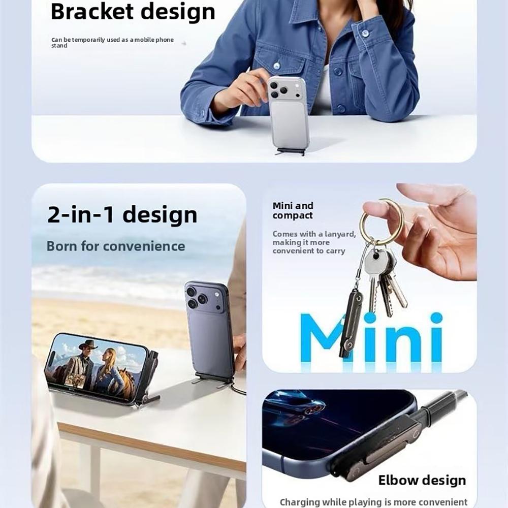 240W Fast Charge Type C To Type C Converter Multifunction Phone Charge 2 In 1 Fast Charging Dapter Foldable Adapter Mini Bracket