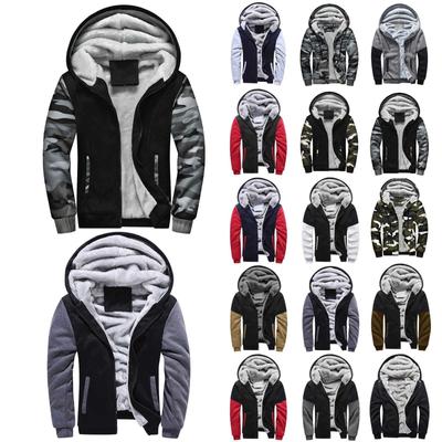 Men's Pullover Winter Workout Fleece Hoodie Jackets Full Zip Wool Warm Thick Coats