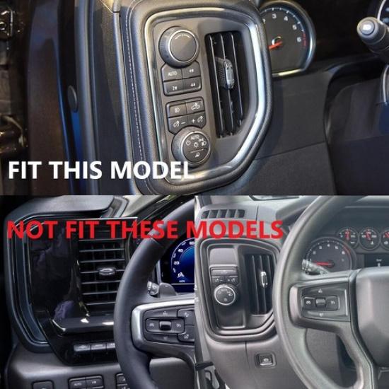 Carbon Style Central Control Air Vent Outlet Trim Cover for Chevrolet Silverado