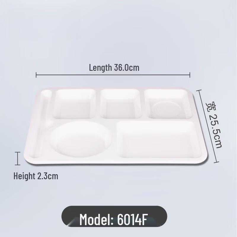 

Square Melamine 5-Compartment Meal Tray