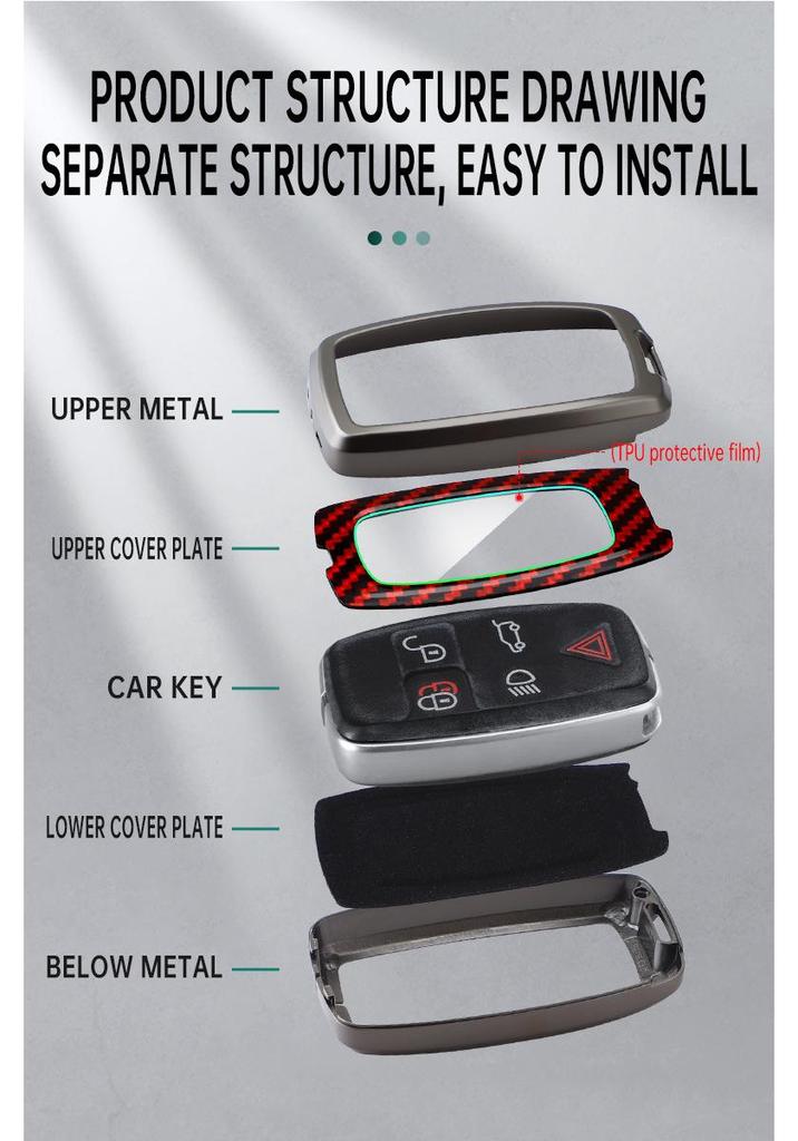 Compatible Key Case for 2010 Land Rover Range Rover, 2011 Sport Edition, Autobiography, Discovery 4, Freelander 2