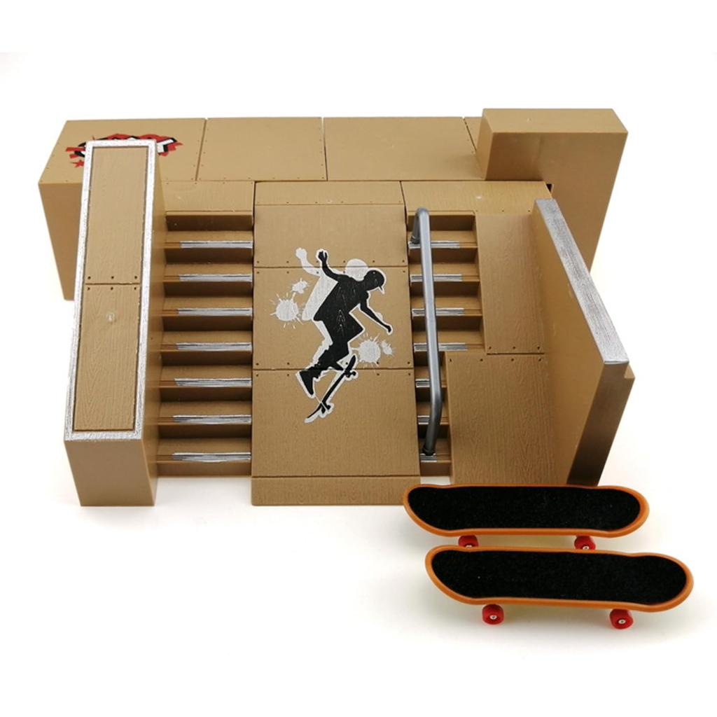 Alpha Depot Finger Tech Finger Skate Slope Skateboard, Deck, Fingerboard, Course, Deck, Ramp, (Type B)