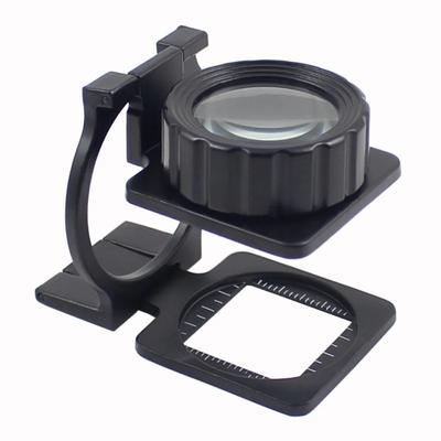 Loupe de poche pliante en métal 20x 30mm Lentille en verre optique double Loupe mini portable pour lecture quotidienne Observation des détails textiles