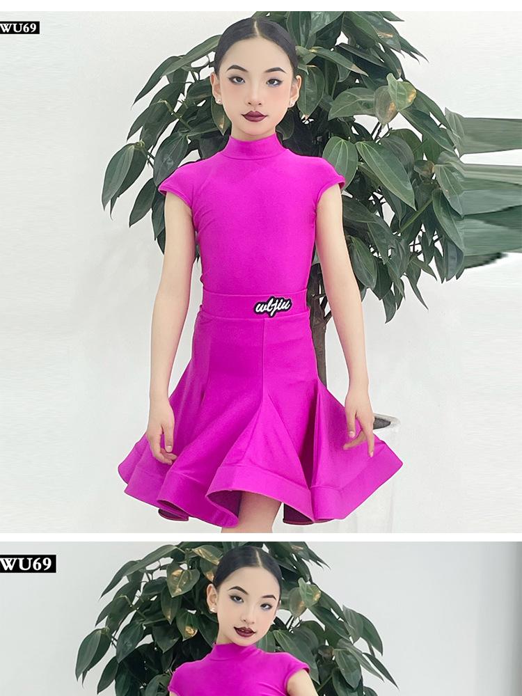 W69 Professional Latin Dance Dress for Girls - 2025 Exam Competition Standard
