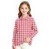 Girls Plaid Long Sleeve School Uniform Top Casual Blouse for and Formal Events