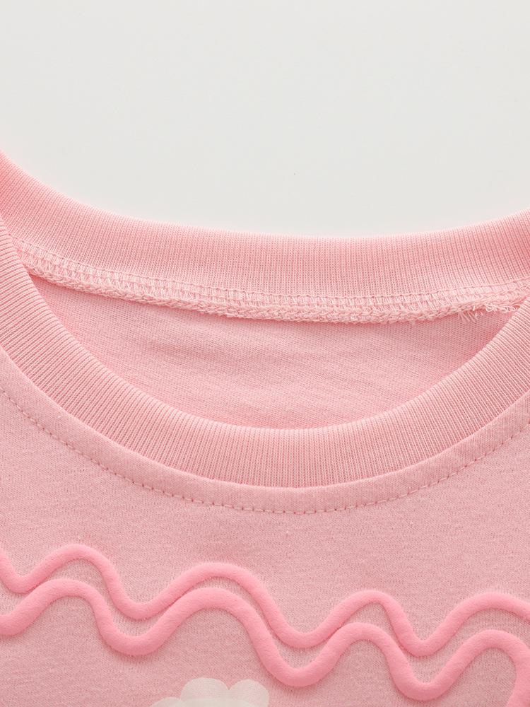 Malwee Sommarset för flickor med T-shirt och byxor med resår i midjan