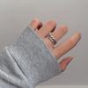 Adjustable Sterling Vintage Chain Link Ring Men Women Retro Geometric Design Minimalist Couple Jewelry