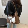 Plush Puppy Women Tote Bag Solid Color Underarm Pouch Cute Casual Backpack  Travel