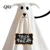 Mysterious Lawn Decorations for Party Halloween Ghost Dog Decoration, Spooky Ornament with LED Lights And Easy Assembly Ornaments Remote Control,