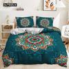 Bohemian Bedding Set Boho Flowers Duvet Cover Exotic Nationality Pillowcases Queen King for Woman Couple Bedroom Decorations