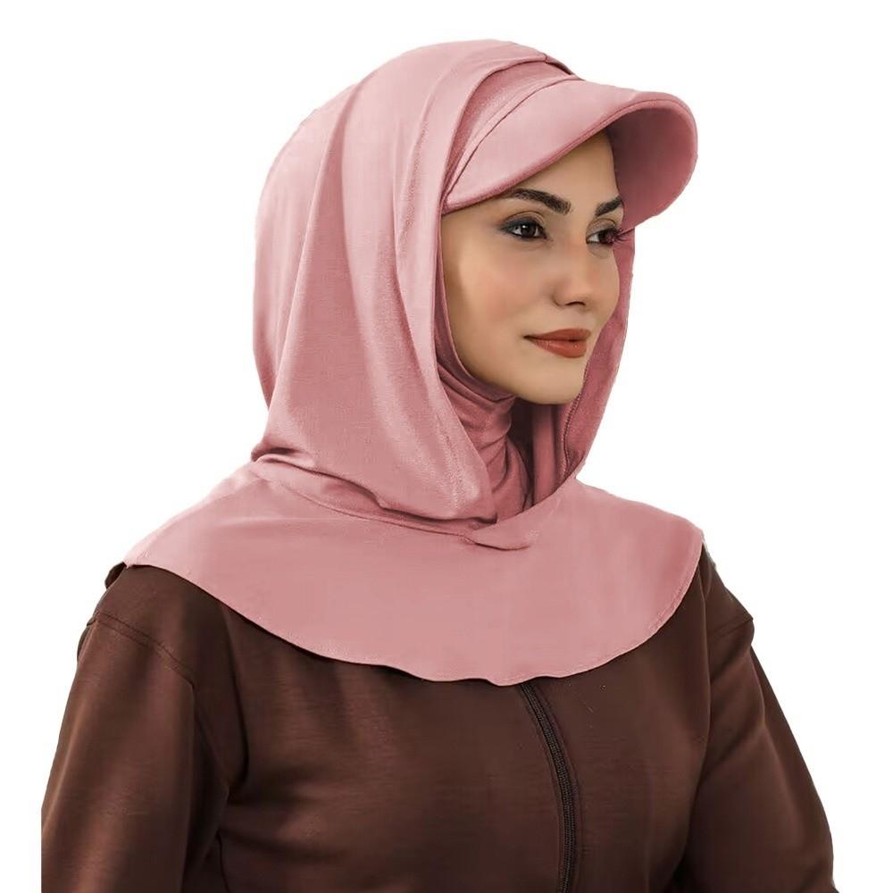 Double Layer Full Coverage Bonnet Hijab Fashion Solid Color Modest Visor Underscarf Bonnet