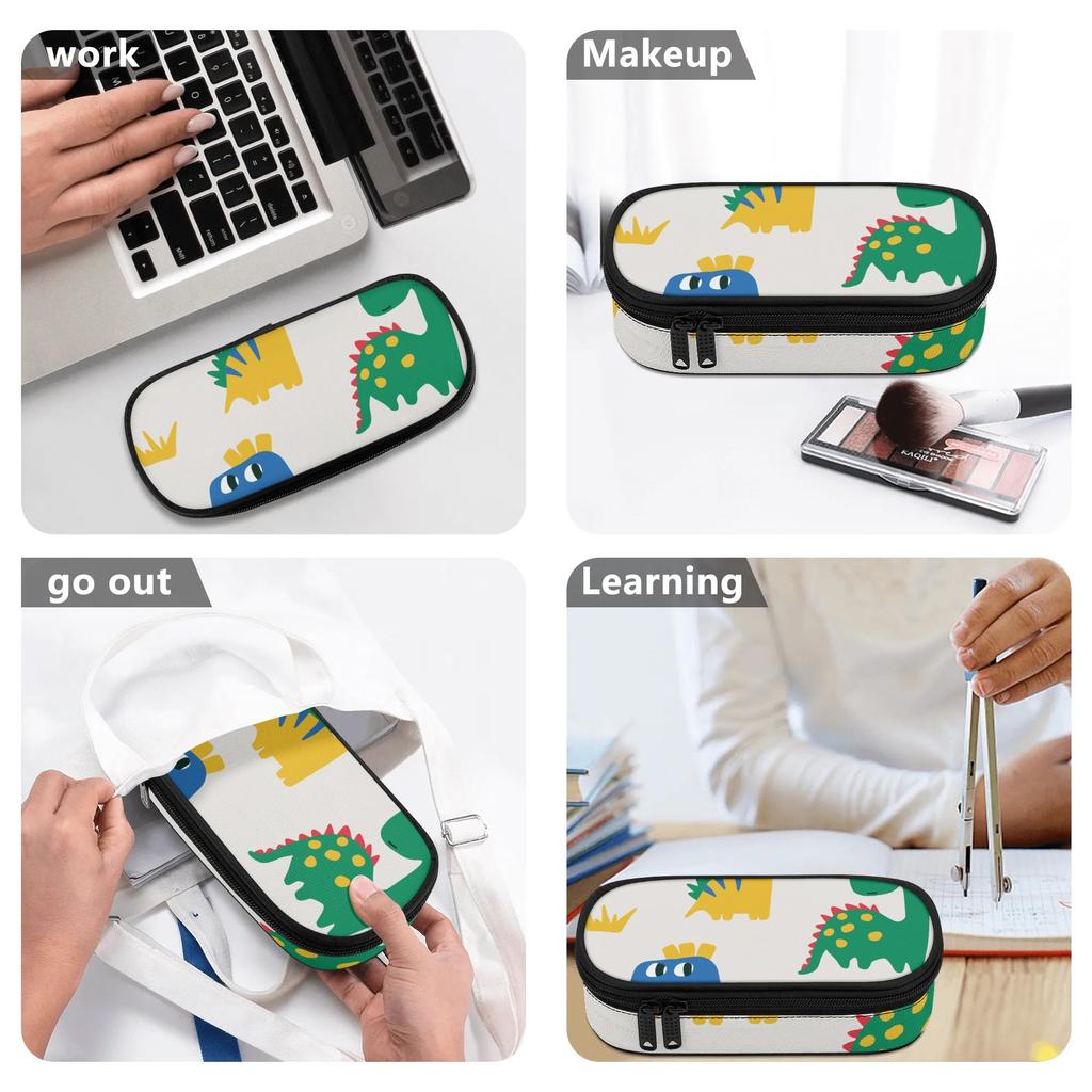 Pencil Bag High Capacity Secure Zipper 300D Polyester with Mesh Pocket Removable Divider and Pen Slots for Daily School Use