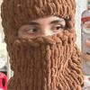 Knit Face Cover Hat Soft Plush Balaclava Cap for Women Winter Warm Mask Hat Adult Outdoor Activity Camping Cycling Cap