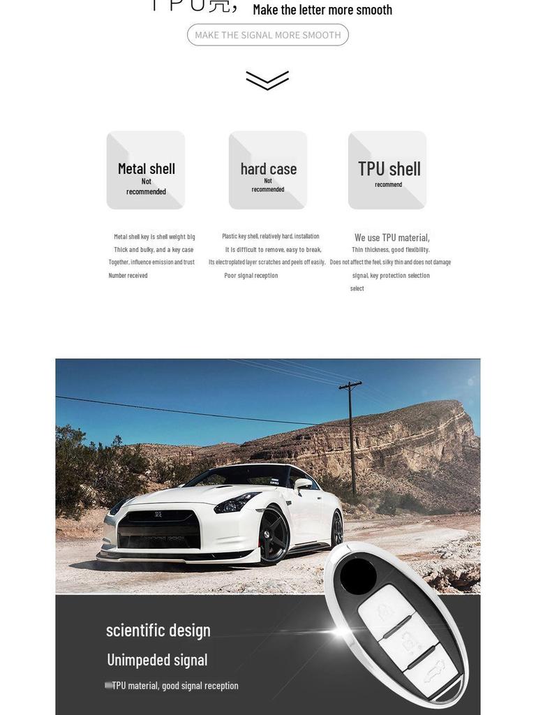 Pokrowiec na kluczyk Nissan Infiniti dla Sylphy, Teany, Qashqaia, X-Traila, Terry - Ochrona typu soft shell